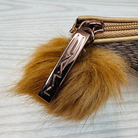 MAC POM Rose Gold Metallic Bling Sequin Clutch Pouch Cosmetic Make Up Wallet - Picture 3 of 5